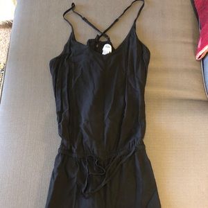 Black cross back romper